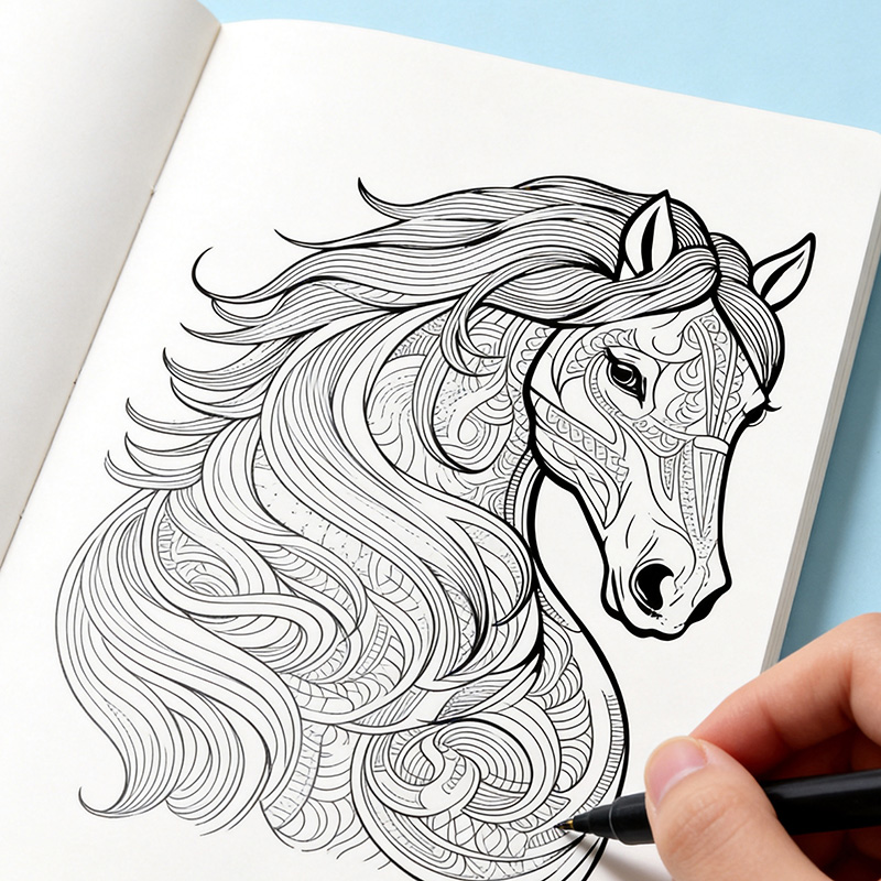 Photography Book - 불안을 해소하고 마음을 진정시키는 성인용 손그림