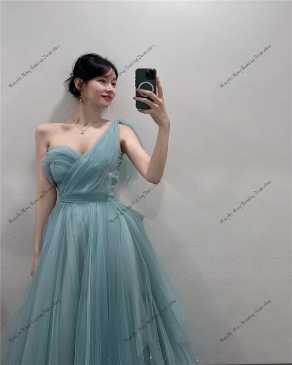 요정 Tulle Dusty Green 이브닝 드레스 한 - Photography Basic 리뷰 및 가격