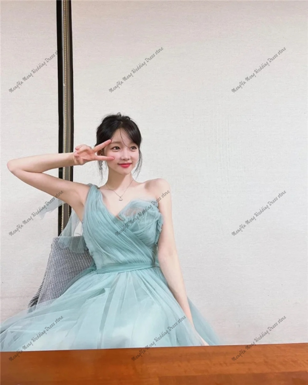 요정 Tulle Dusty Green 이브닝 드레스 한 - Photography Basic 리뷰 및 가격