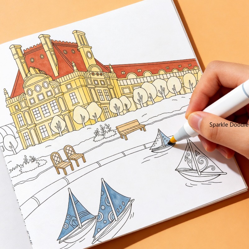 고화질 라인 드래프트 색칠북, 유럽풍 풍경 패턴 그래피 - Photography Book 리뷰 및 가격