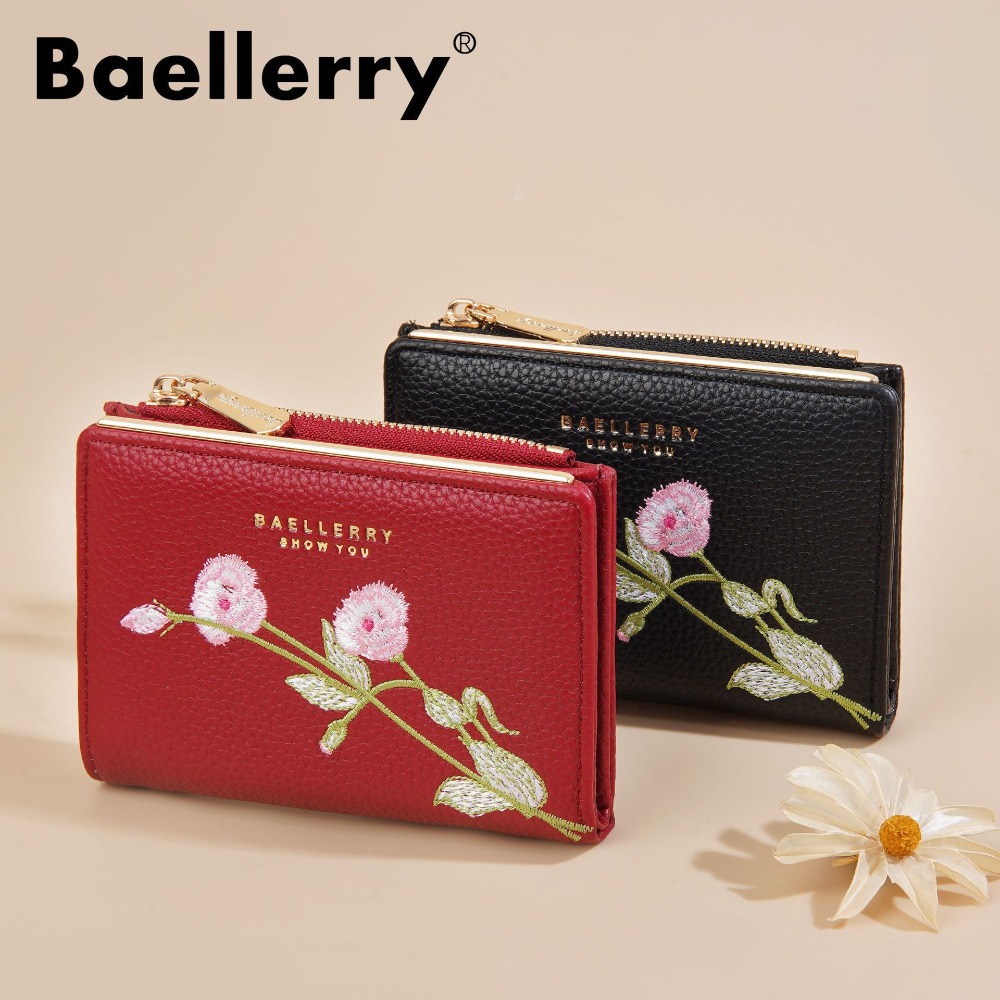 Baellerry 여성용 짧은 가죽 지갑 꽃 자수 간단 - Photography Basic 리뷰 및 가격