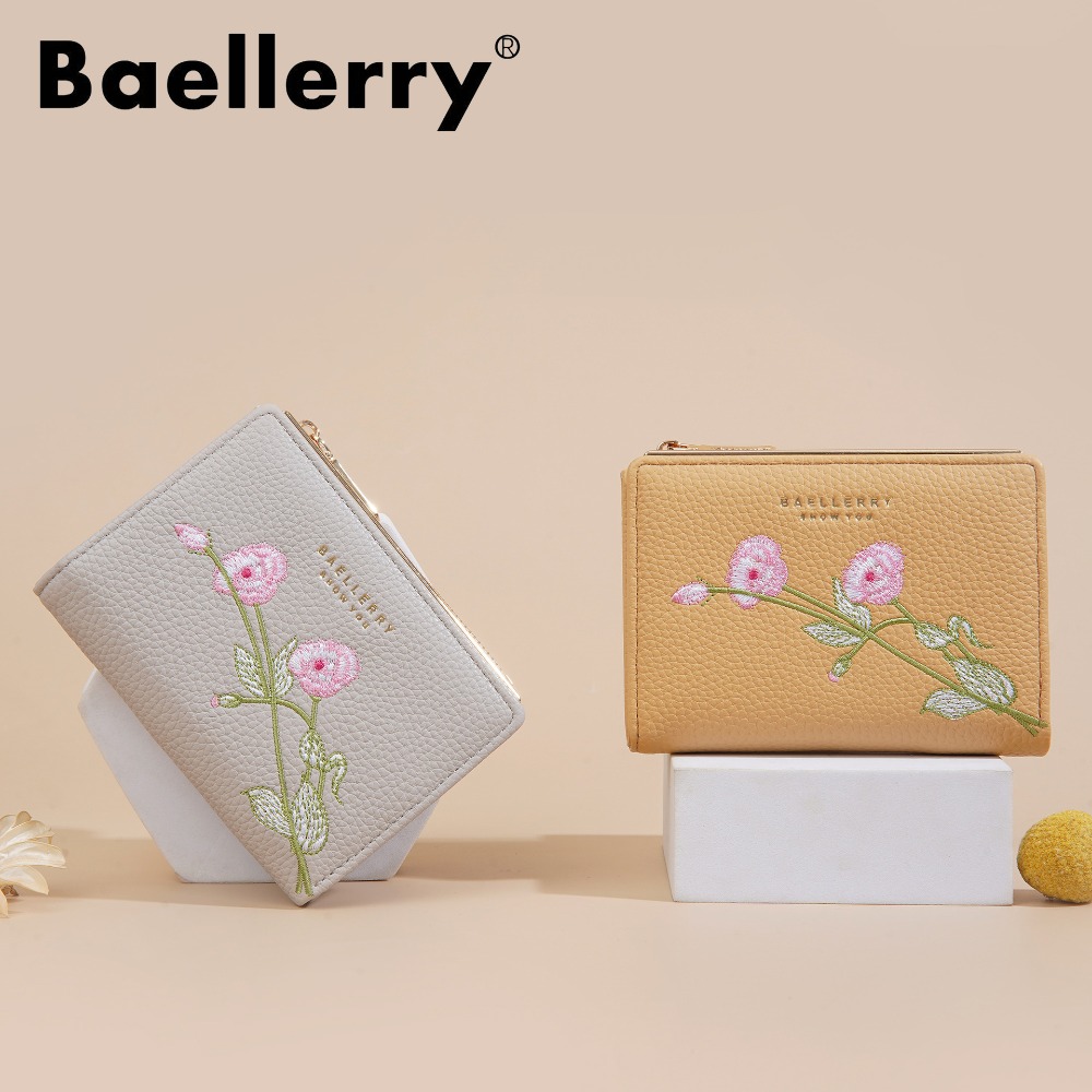 Baellerry 여성용 짧은 가죽 지갑 꽃 자수 간단 - Photography Basic 리뷰 및 가격